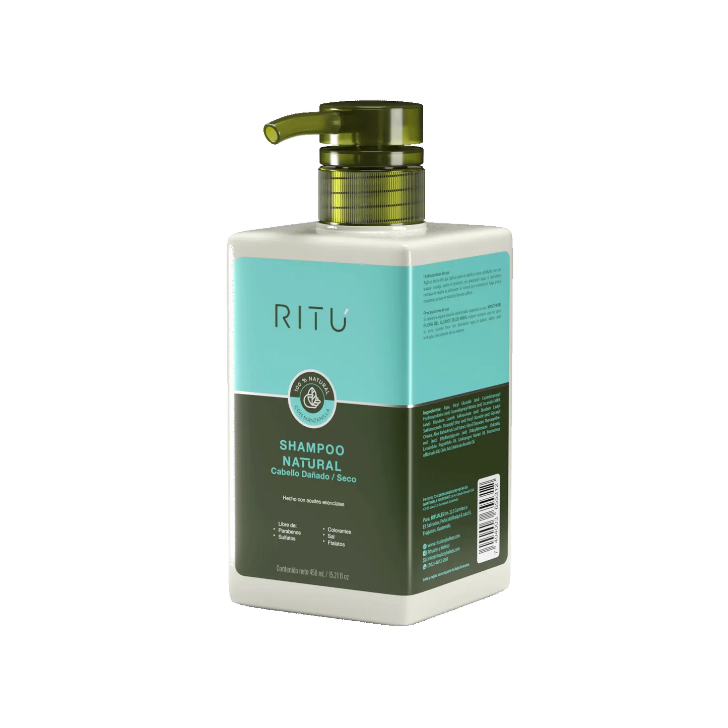 Shampoo RITÚ 100% Natural Cabello Dañado o Seco