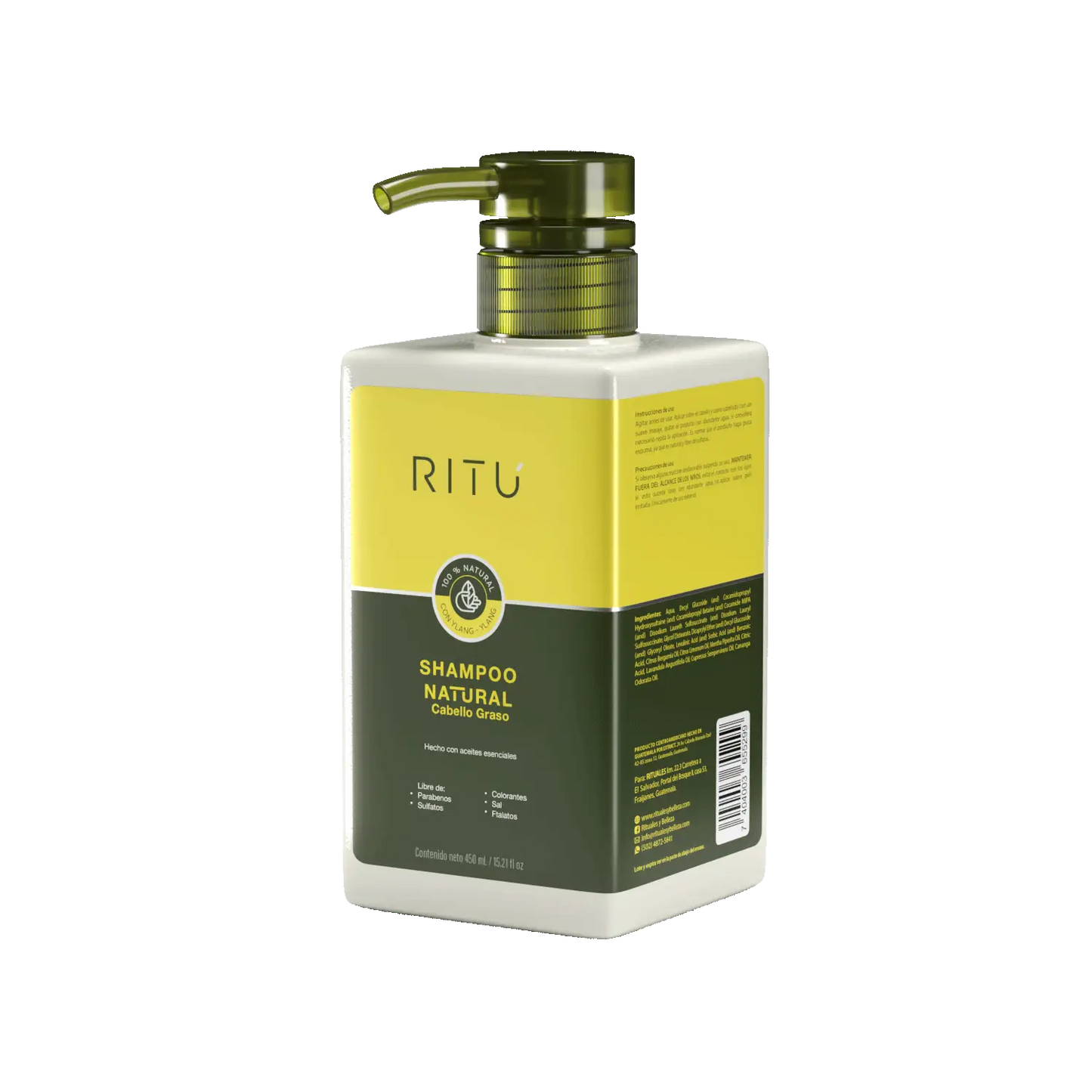 Shampoo RITÚ 100% Natural Cabello Graso